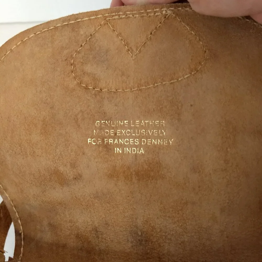 Frances Denney Leather Purse Bag Mini Saddlebag Crossbody Strap  Buckle Closure